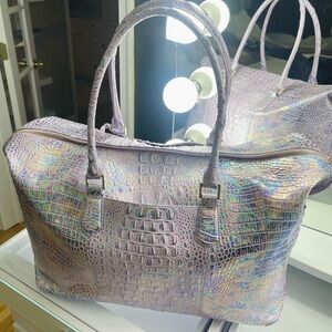🦄RARE&SOLDOUT🔮Iridescent Holographic💫VIOLET WONDERLAND💫Brahmin Weekender Bag